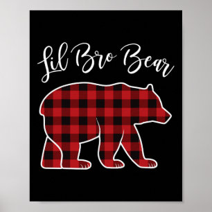 Affiche Pajama Ours Frère Rouge Buffalo Noël Famille Amusa