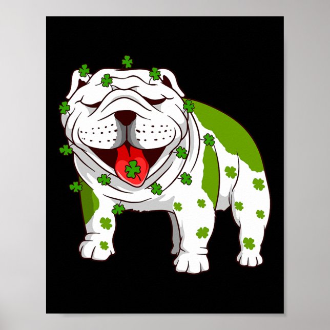Affiche Pajamas Bulldog Shamrock Saint Patrick's Day (Devant)