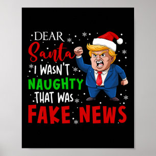 Affiche Pajamas de Noël Trump Cher Père Noël Fake News Drô