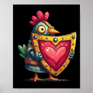 Affiche Paladin oiseau d'armure avec amour de bouclier de