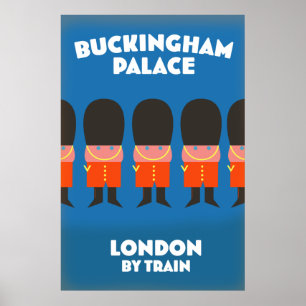 Affiche Palais Buckingham Londres en train