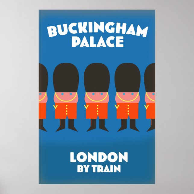 Affiche Palais de Buckingham Londres en train (Devant)
