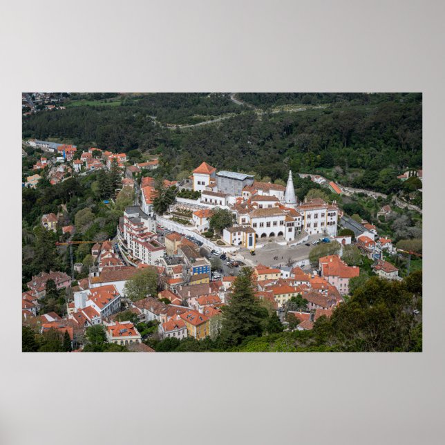 Affiche Palais de Sintra d'en haut à Sintra, Portugal (Devant)
