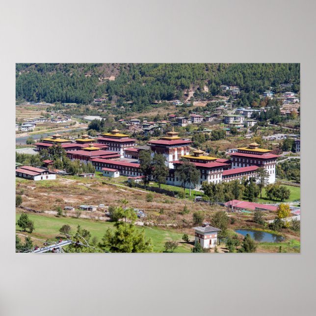 Affiche Palais du roi à Thimphu - Bhoutan (Devant)