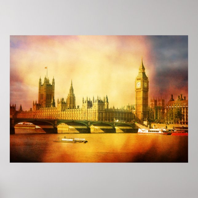 Affiche Palais et pont de Westminster (Devant)