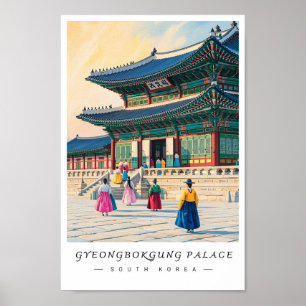 Affiche Palais Gyeongbokgung Corée Art mural, Séoul