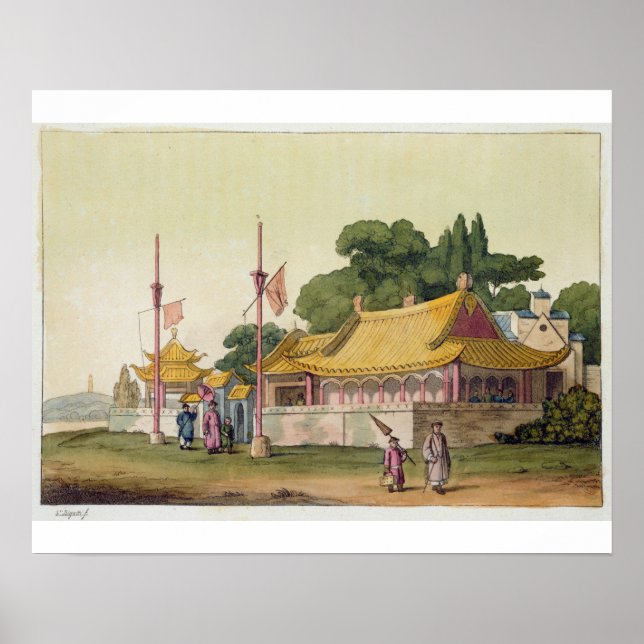 Affiche Palais impérial, Tokyo, assiette 54 de 'Le Costume (Devant)