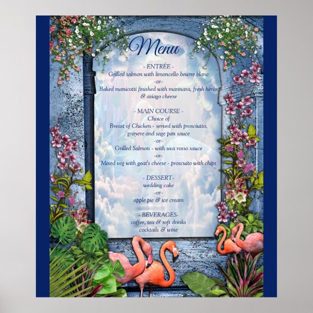 Affiche Palais Tropical Vintage de Marbre Bleu (Devant)