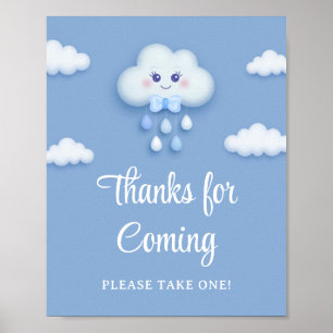 Affiche Pale bleu nuage neuf garçon bébé merci d'être venu