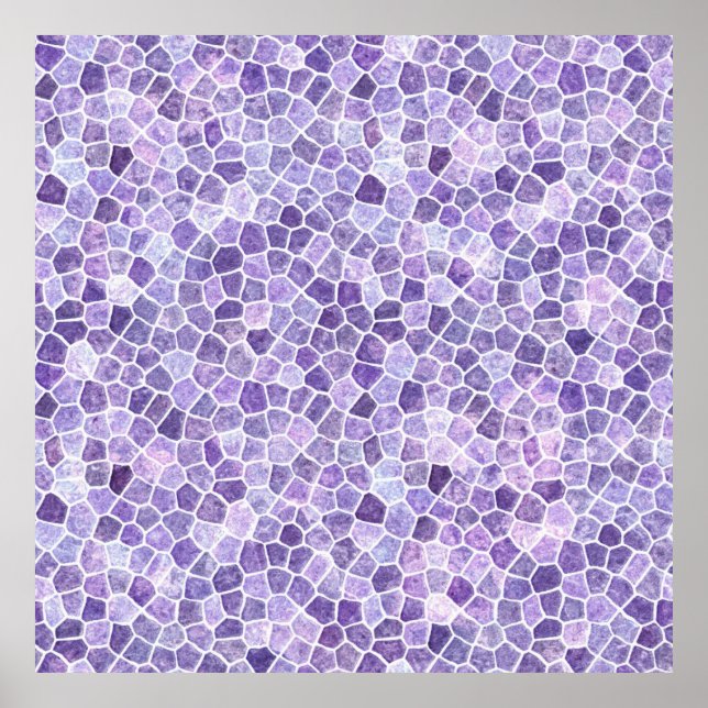 Affiche Pale Lilac Et Patchwork Coblé Violet Terrazo Pa (Devant)