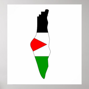 Affiche Palestine Flag Map full size