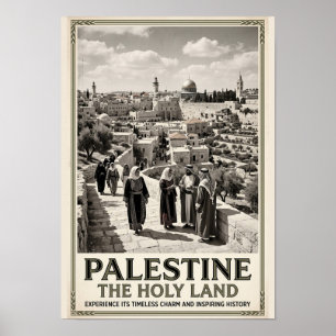 Affiche Palestine La Terre Sainte Art de Voyage Rétro