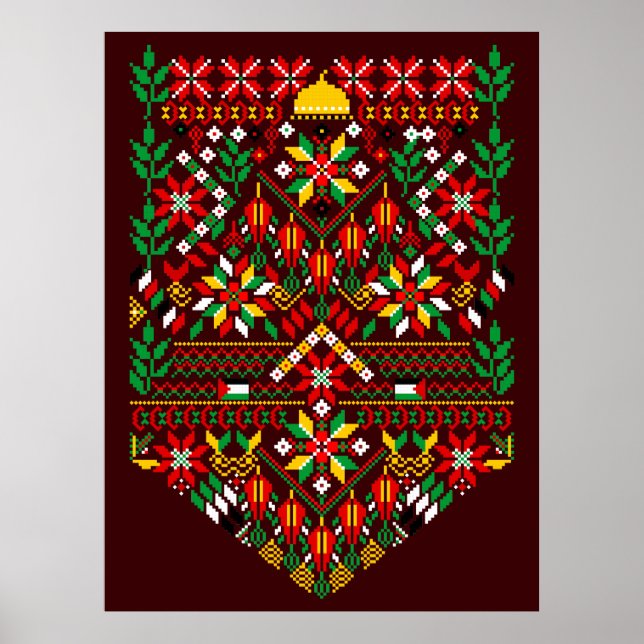Affiche Palestine Tatreez Broderie traditionnelle (Devant)