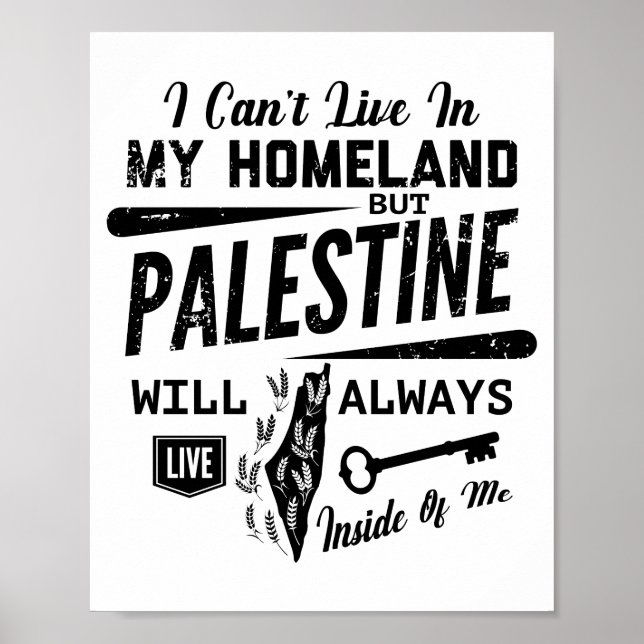 Affiche Palestine will always live inside of me (Devant)