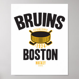 Affiche Palet de hockey des Bruins de Boston blanc officie