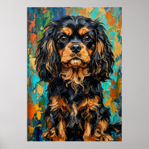 Affiche Palette colorée Cavalier King Charles Spaniel Kn