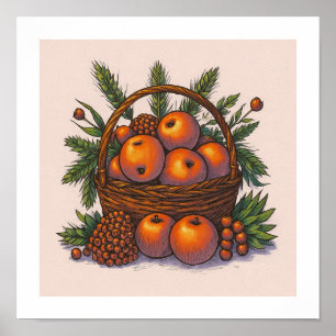 Affiche Palette de couleurs distinct : Pommes orange trans