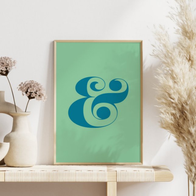 Affiche Palette de couleurs moderne Ampersand Art, Bleu et (Créateur téléchargé)
