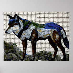 Affiche Palette du prédateur : Mosaïque du loup