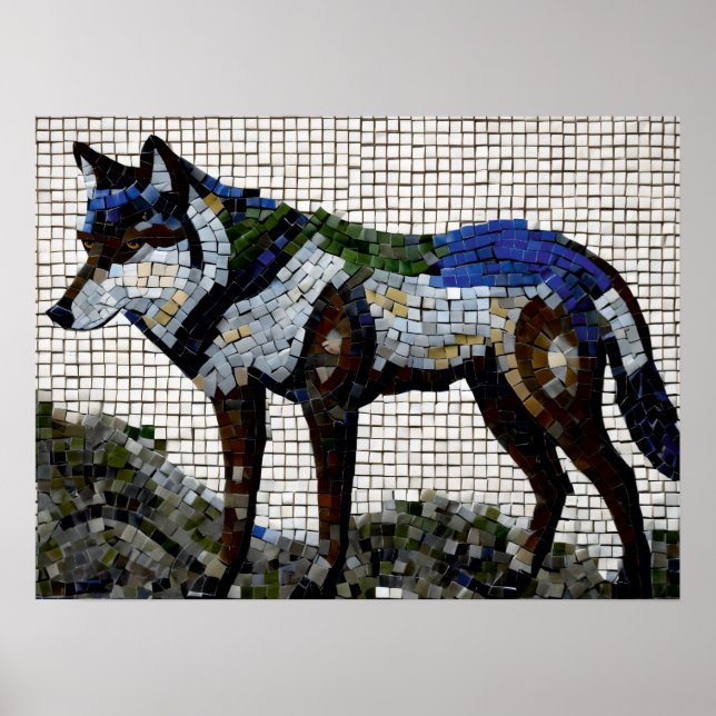 Affiche Palette du prédateur : Mosaïque du loup (Devant)