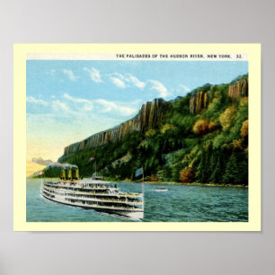 Affiche Palisades de la rivière Hudson, NY, années 1920 Vi