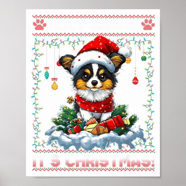 Affiche Pallon Christmas Tree Lights Decorations Dog Lover (Devant)