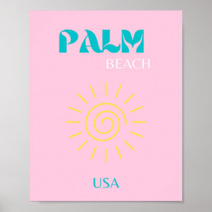 Affiche Palm Beach, Preppy, Art Preppy, Rose