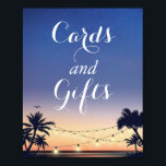 Affiche Palm Beach String Lights Card and Gifts Sign<br><div class="desc">Palm Beach String Lights Card and Gifts Sign Poster. (1) The default size is 8 x 10 inches, you can change it to a larger size. (2) For further customization, please click the "customize further" link and use our design tool to modify this template. (3) If you need help or...</div>