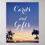 Affiche Palm Beach String Lights Card and Gifts Sign<br><div class="desc">Palm Beach String Lights Card and Gifts Sign Poster. (1) The default size is 8 x 10 inches, you can change it to a larger size. (2) For further customization, please click the "customize further" link and use our design tool to modify this template. (3) If you need help or...</div>