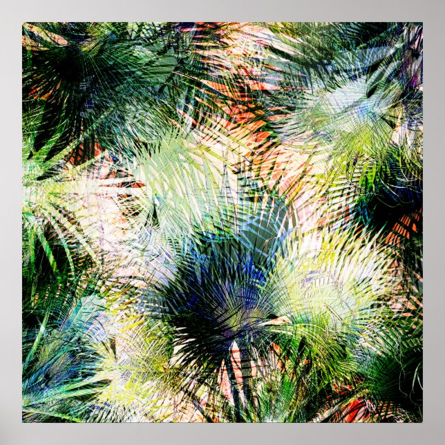 Affiche Palm Feuille moderne Tropical Abstract Design (Devant)