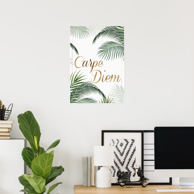 Affiche Palm Feuilles Carpe Diem (Bureau à domicile)