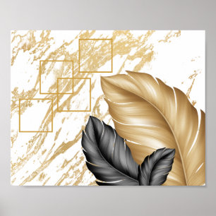Affiche Palm noir et or Feuilles Tropical Printable Art
