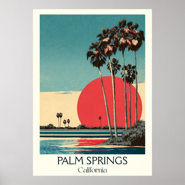 Affiche Palm Springs California Art Print | Mi-siècle (Devant)