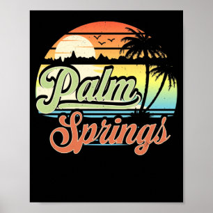 Affiche Palm Springs California Beach Vacances coucher du