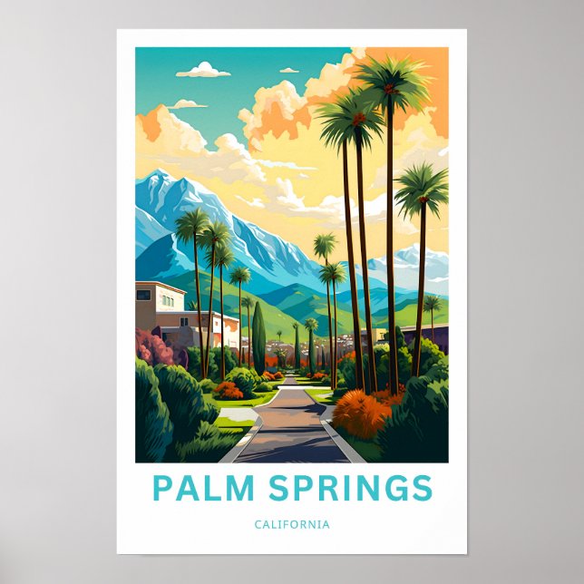 Affiche Palm Springs California Travel Print (Devant)