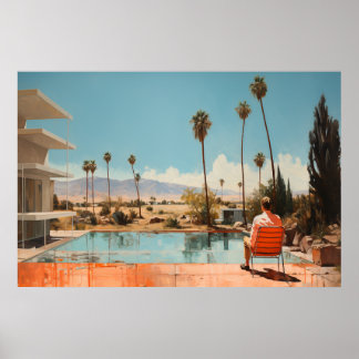 Affiche Palm Springs de style mi-siècle