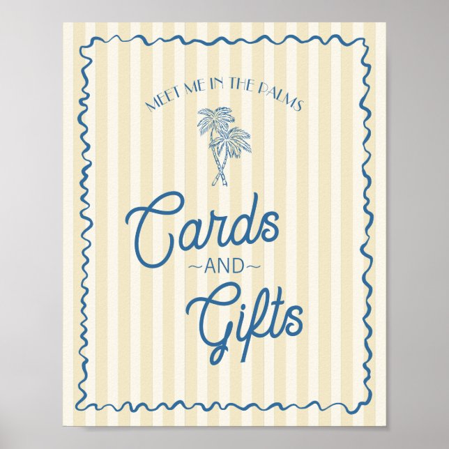Affiche Palm Springs Jaune Pastel Beach Cartes & Cadeaux (Devant)