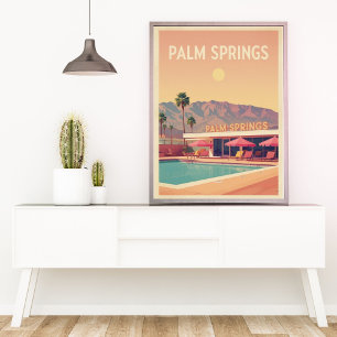Affiche Palm Springs Pool Club – Oasis Rétro du Désert