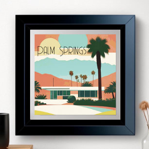 Affiche Palm Springs vintages Aquarelles Palms