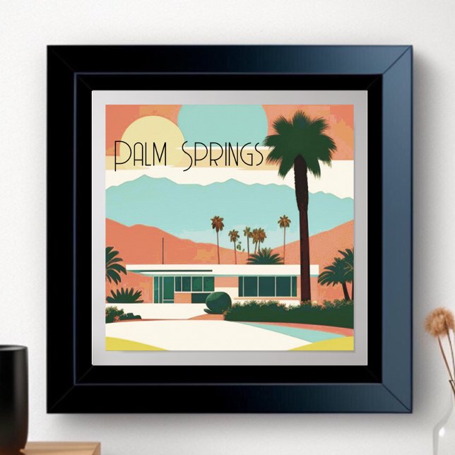 Affiche Palm Springs vintages Aquarelles Palms (Créateur téléchargé)