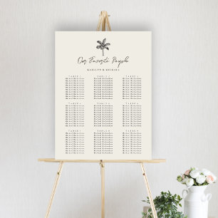Affiche Palm Tree Beach Wedding 9 Table Seating Chart