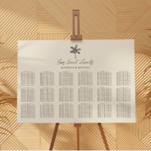 Affiche Palm Tree Destination Mariage 14 Table Seating