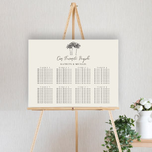 Affiche Palm Tree Destination Mariage 8 Table Seating