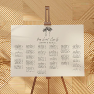 Affiche Palm Tree Destination Mariage Siège Alphabétique