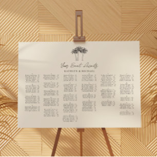 Affiche Palm Tree Destination Mariage Siège Alphabétique