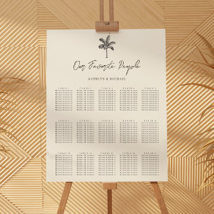 Affiche Palm Tree Destination Wedding 15 Seating Chart
