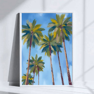 Affiche Palm Trees Aquarelle Art Tropical