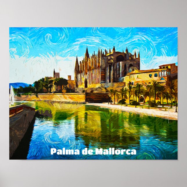 Affiche Palma de Majorque Baleares Peinture à l'huile (Devant)