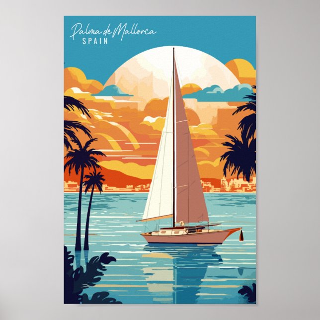 Affiche Palma de Majorque Espagne voyage millésime (Devant)