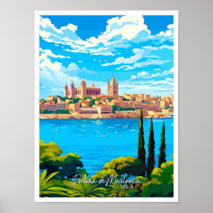 Affiche Palma de Mallorca Espagne Voyage Art vintage